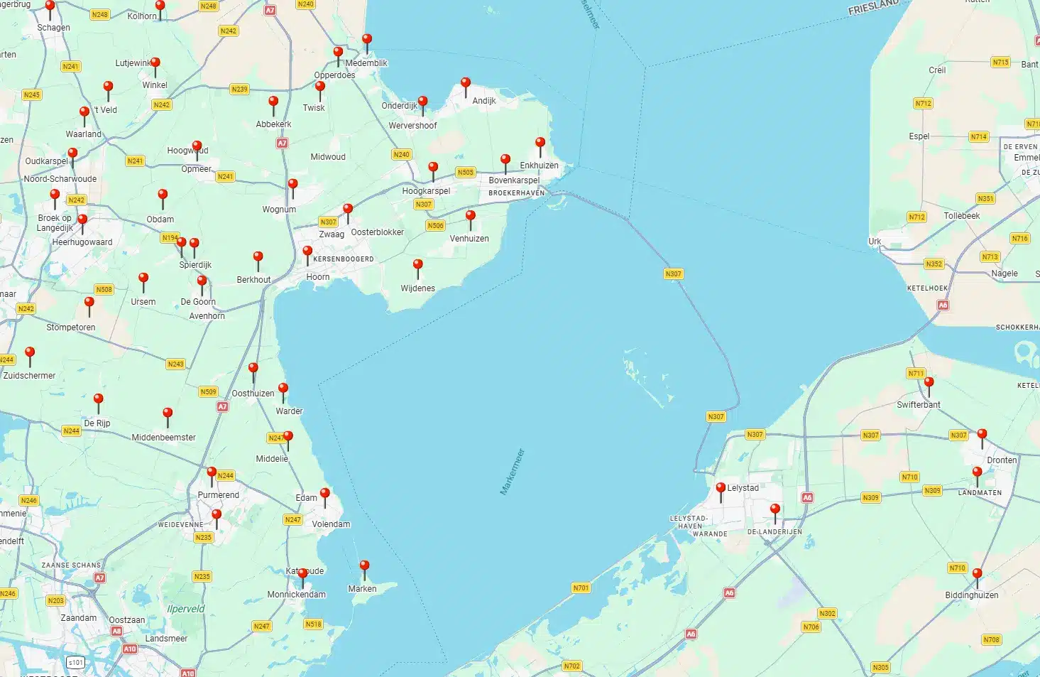 Werkgebied GPB Energieadviseur in West-Friesland, Noord-Holland en Flevoland inclusief Lelystad, Hoorn en Enkhuizen